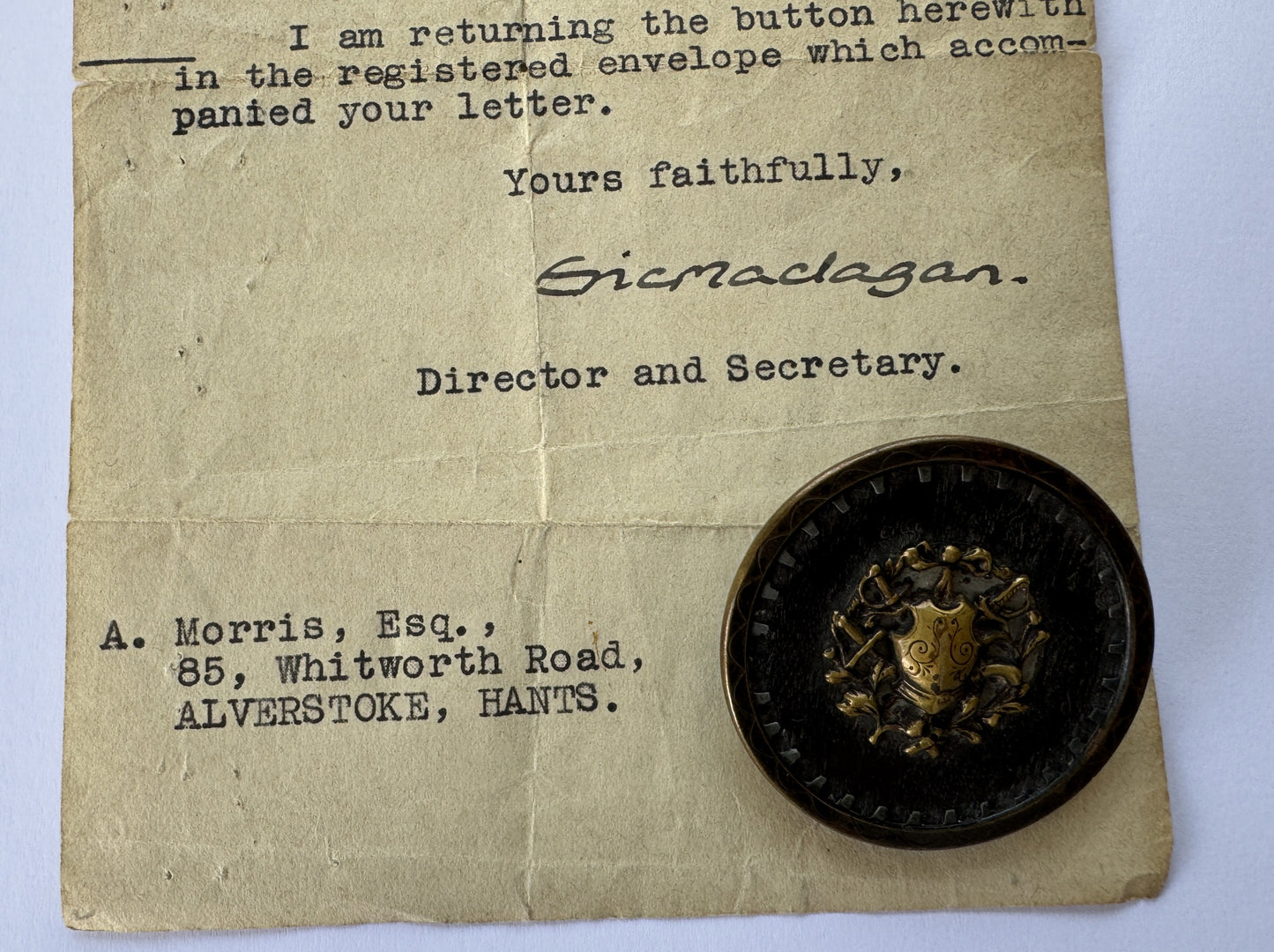 Extremely Rare Set of 6 'Jumbo' (40mm) Georgian Livery Buttons – Authenticated by the V&A Museum, 1943
