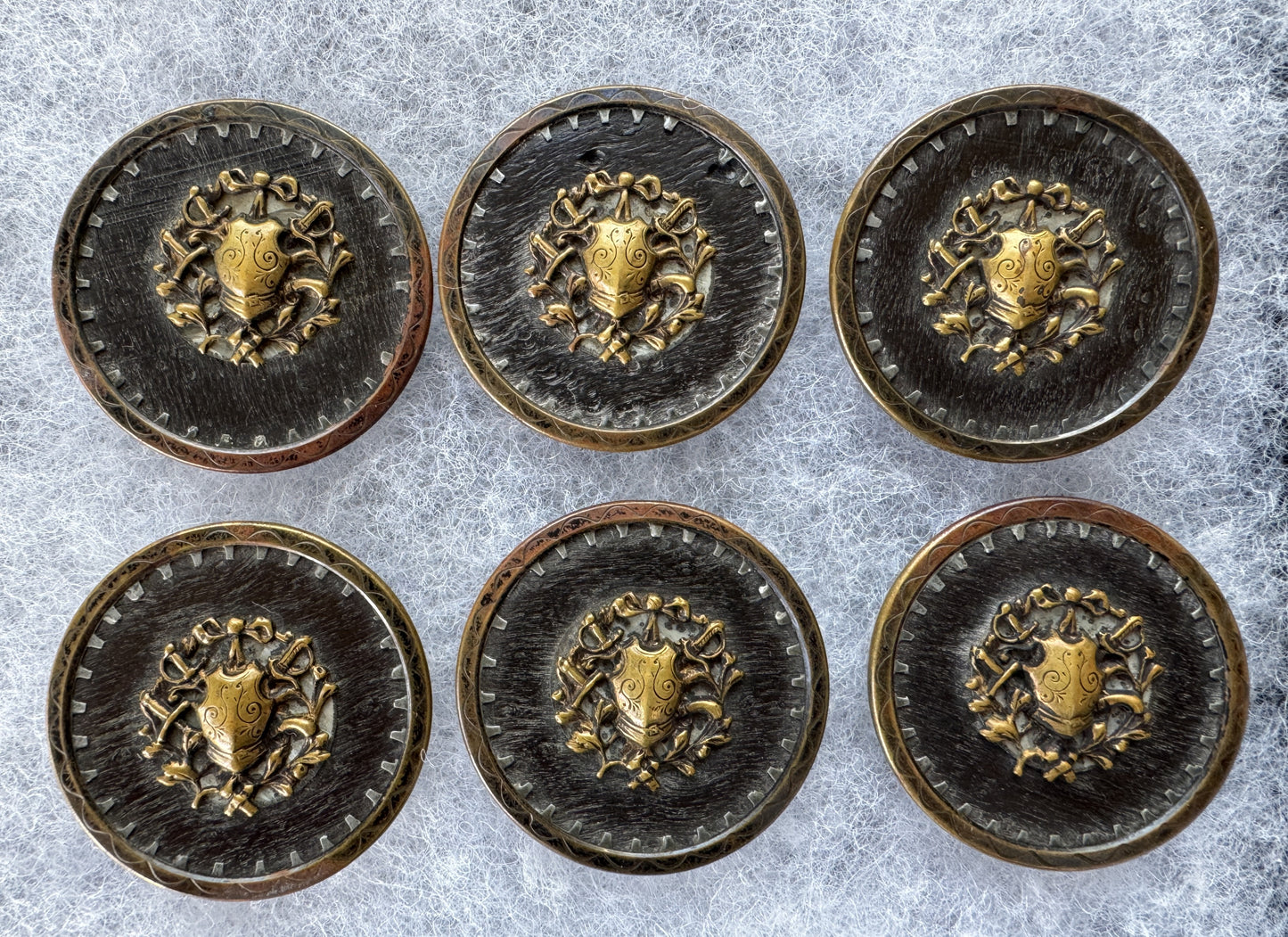 Extremely Rare Set of 6 'Jumbo' (40mm) Georgian Livery Buttons – Authenticated by the V&A Museum, 1943