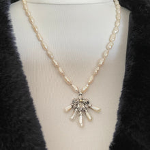 画像をギャラリービューアに読み込む, Antique Georgian Baroque Pearl &amp; Table Cut Diamond Sterling Silver Pendant Necklace
