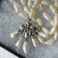 画像をギャラリービューアに読み込む, Antique Georgian Baroque Pearl &amp; Table Cut Diamond Sterling Silver Pendant Necklace
