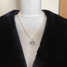 画像をギャラリービューアに読み込む, Antique Georgian Baroque Pearl &amp; Table Cut Diamond Sterling Silver Pendant Necklace
