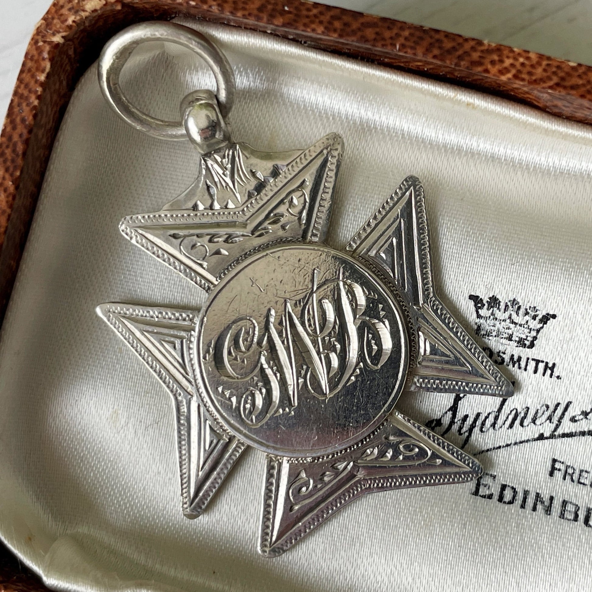 Victorian Silver Engraved Cross Pattée Watch Chain Fob