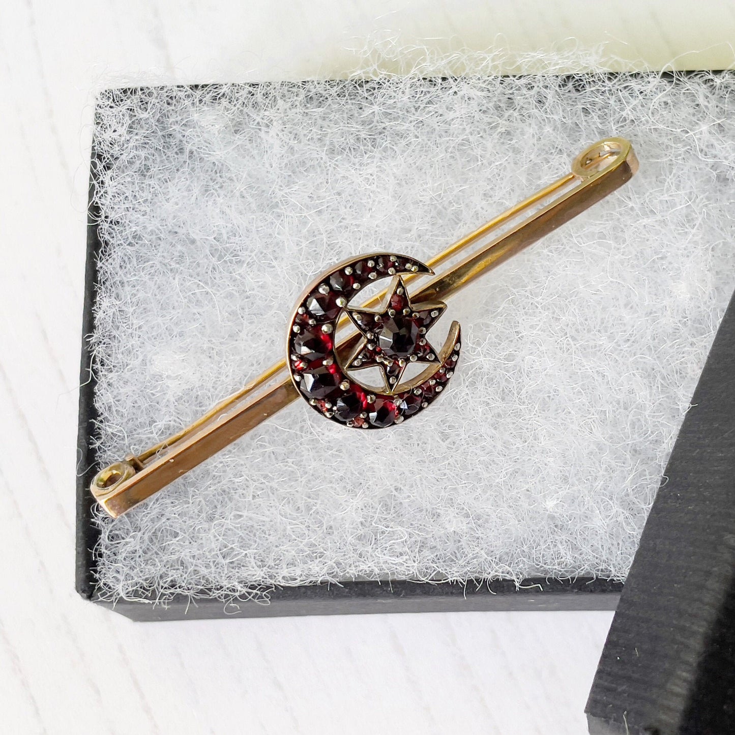 Antique Bohemian Garnet Gold Brooch