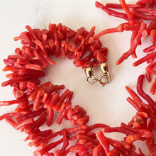 Load image into Gallery viewer, Vintage 14ct Gold Mediterranean Red Coral Necklace
