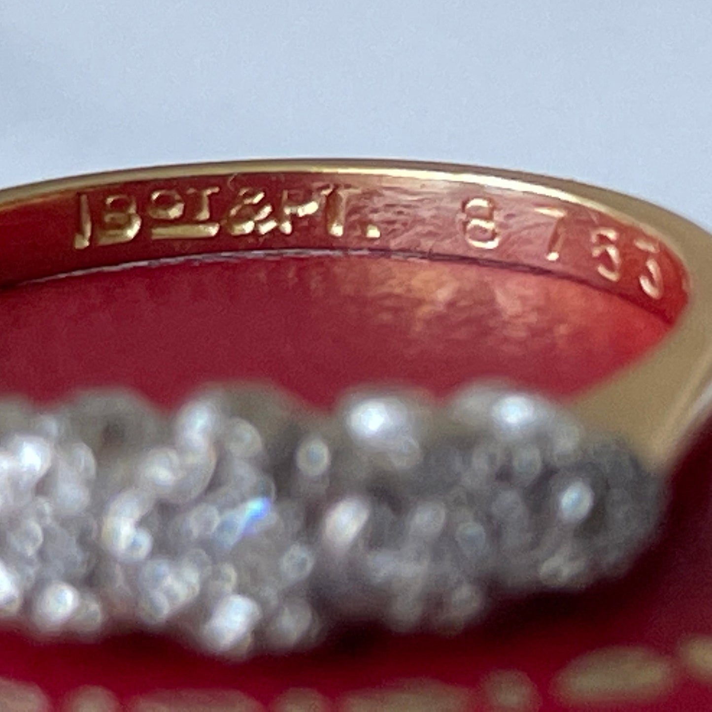 Art Deco 18ct Gold & Platinum Milligrain Set Diamond Ring