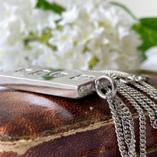 Load image into Gallery viewer, Vintage Heavy Sterling Silver Ingot Pendant Necklace: British Hallmark 1976
