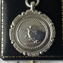 画像をギャラリービューアに読み込む, Antique English Sterling Silver Football Pendant Fob by William Hair Haseler, 1920s Art Deco
