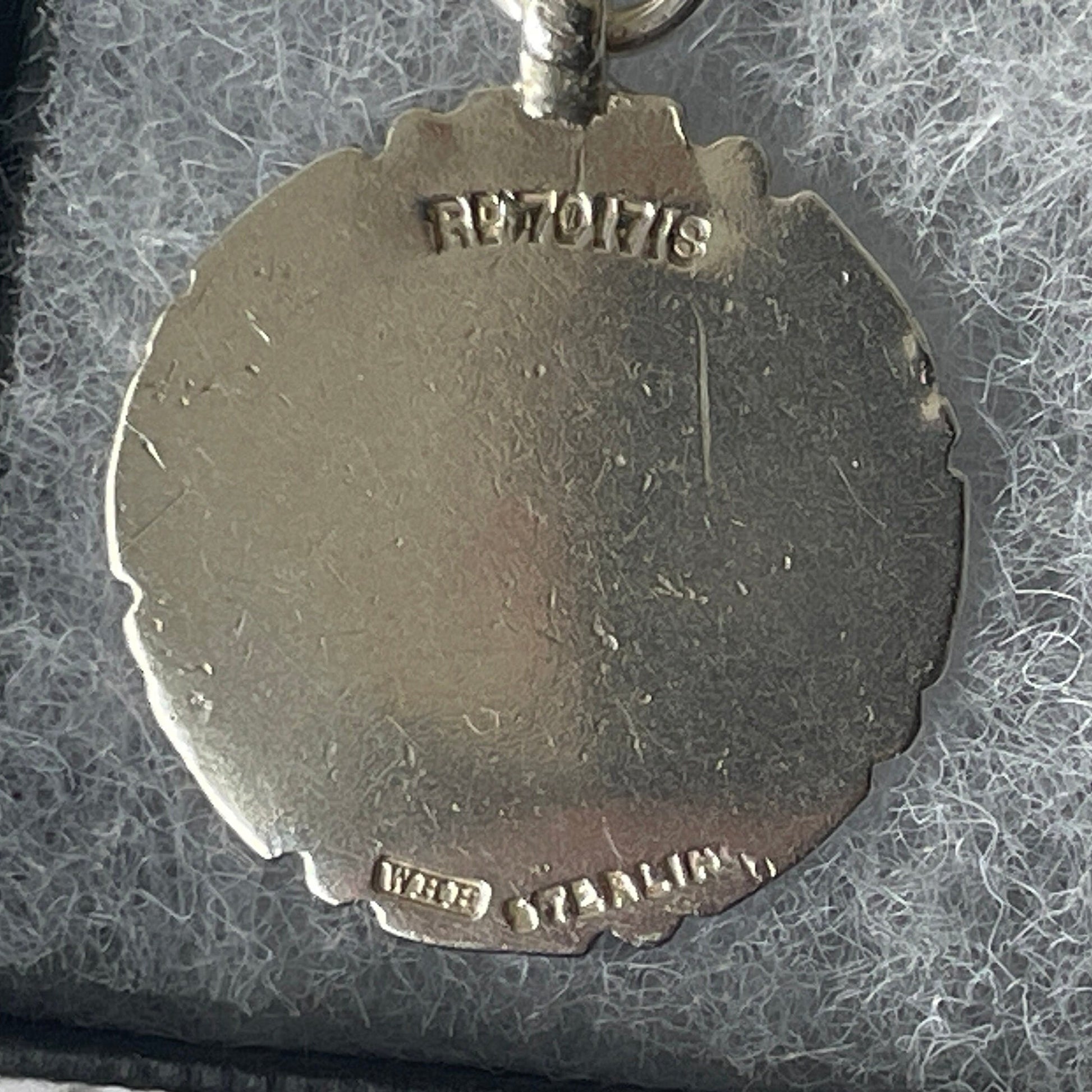 Antique English Sterling Silver Football Pendant Fob by William Hair Haseler, 1920s Art Deco