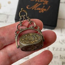 Load image into Gallery viewer, Antique Georgian Steel 3-Sided Intaglio Seal Spinner Fob. Triple Matrix Armorial/Coat of Arms Seal for Baron Löwen of Sweden c1730
