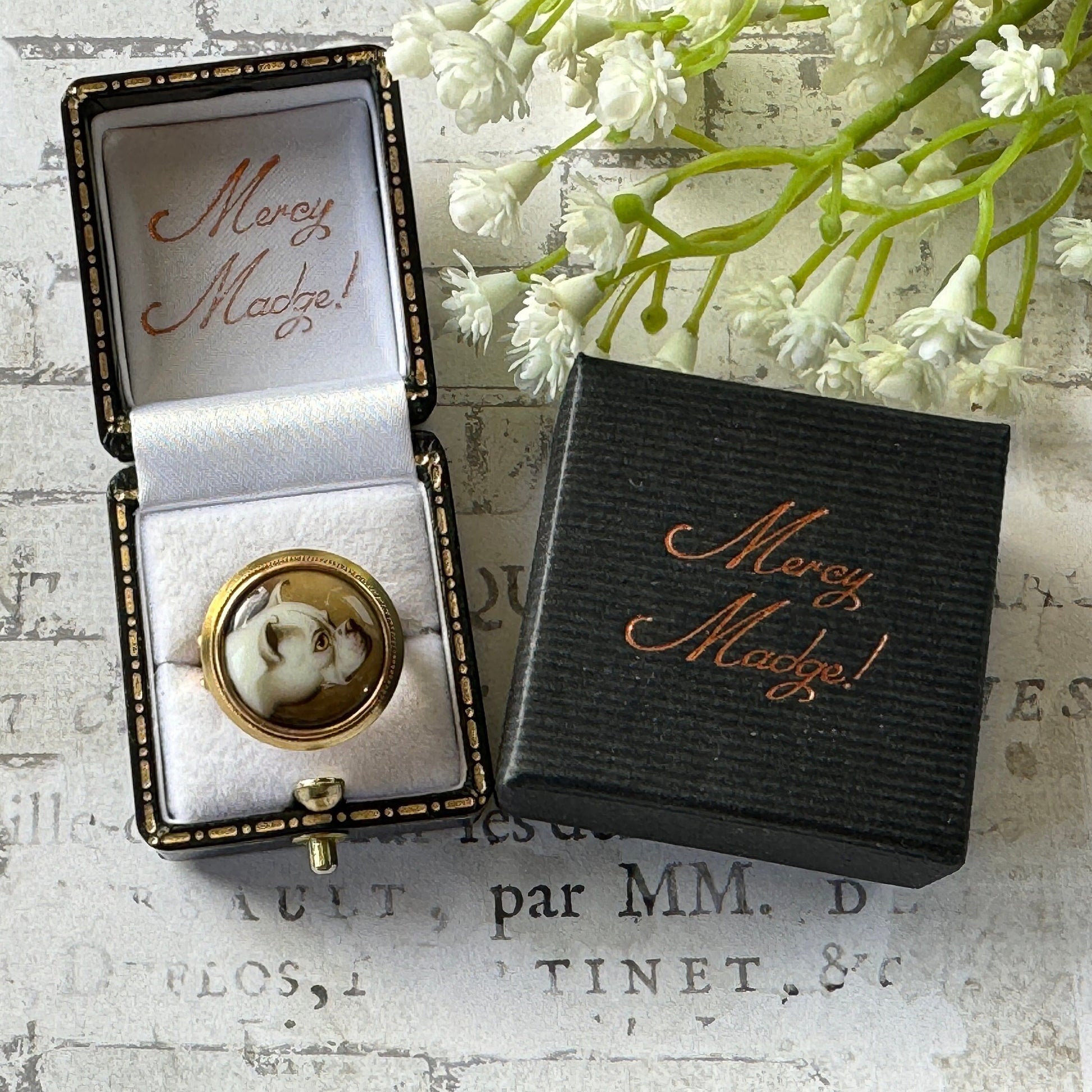 Victorian 18ct Gold William Essex Signed Portrait Miniature Mourning Ring