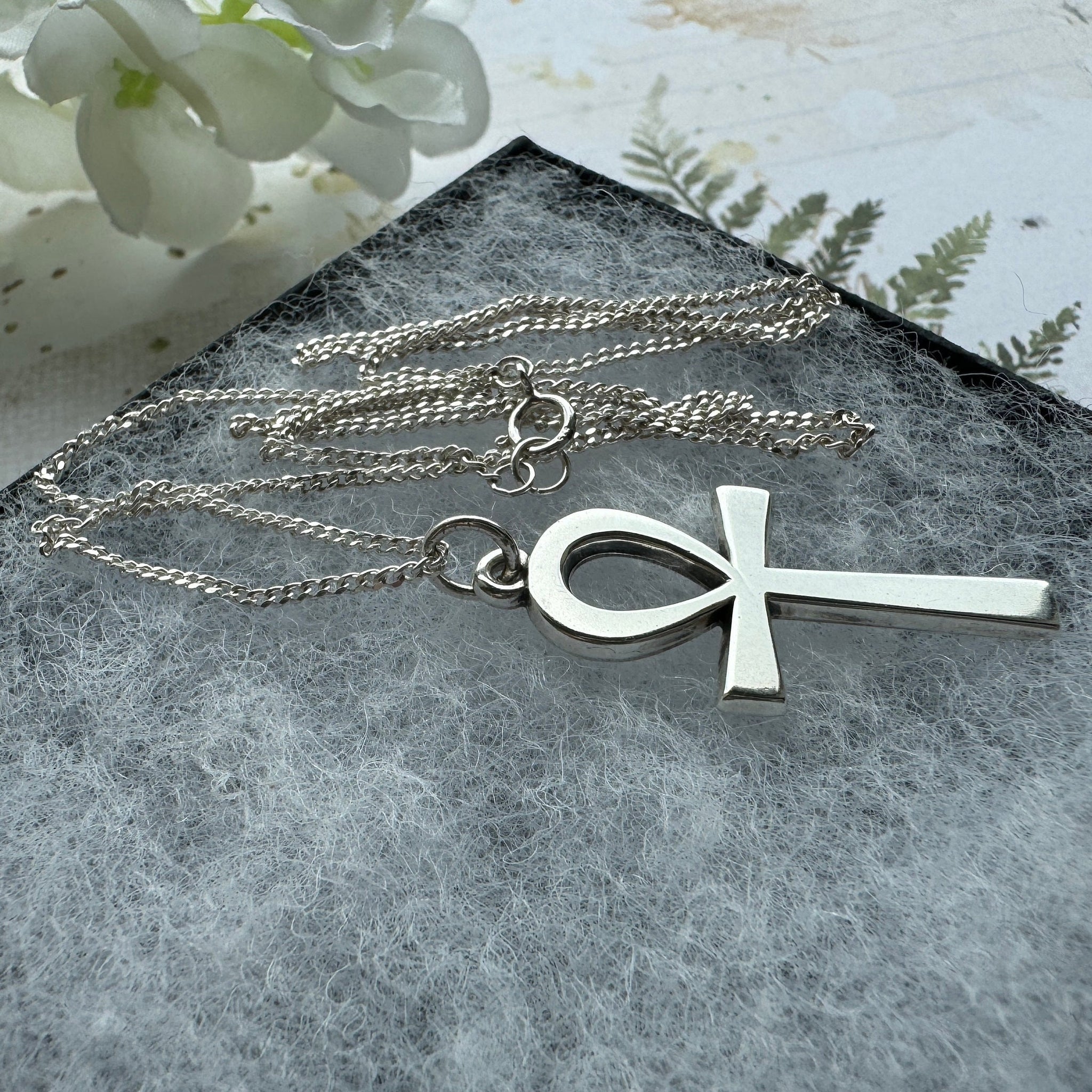 Ankh Necklace Small Silver Pendant Sterling Silver Ankh Necklace
