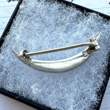 Load image into Gallery viewer, Antique 935 Silver Paste Diamond Crescent Moon Brooch/Lapel/Cravat Pin

