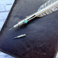 Cargar imagen en el visor de la galería, Victorian Silver Quill Pen Novelty Mechanical Pencil Brooch, Sampson &amp; Mordan. Very Rare Antique Figural Sterling Silver Propelling Pencil
