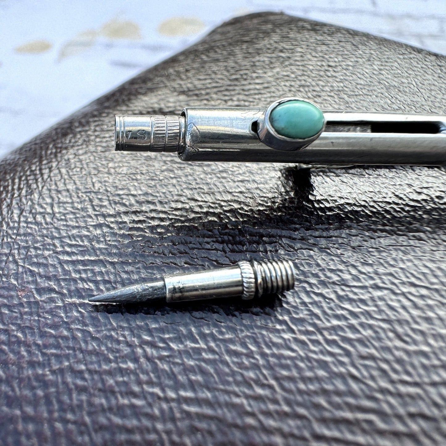 Victorian Silver Quill Pen Novelty Mechanical Pencil Brooch, Sampson & Mordan. Very Rare Antique Figural Sterling Silver Propelling Pencil
