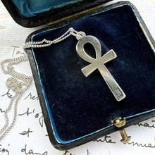画像をギャラリービューアに読み込む, Vintage James Avery Sterling Silver Ankh Cross Pendant Necklace. Retired JA Large Silver Cross Pendant &amp; Chain. Collectible Silver Jewelry
