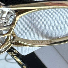 画像をギャラリービューアに読み込む, Vintage 9ct Gold White Crystal East West Marquise Ring. 9ct Yellow Gold CZ Crystal Cluster Boat Ring. Sparkling Cocktail Ring, Size L/5.75
