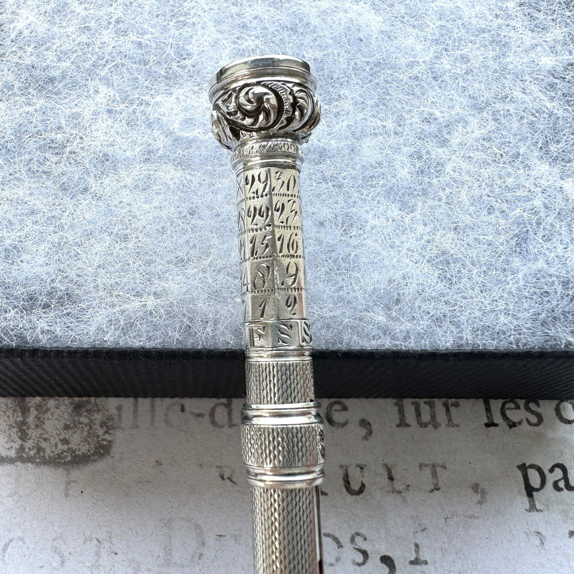 Rare Georgian Silver Perpetual Calendar & Propelling Pencil With Carnelian Seal. Antique Sterling Silver Combination Telescopic Pencil c1825