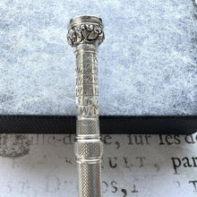 Cargar imagen en el visor de la galería, Rare Georgian Silver Perpetual Calendar &amp; Propelling Pencil With Carnelian Seal. Antique Sterling Silver Combination Telescopic Pencil c1825
