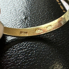 Cargar imagen en el visor de la galería, Vintage 14ct Gold 3-Stone White Spinel Trilogy Ring. Art Deco Style Oblique Line Bypass Ring. Yellow Gold Cocktail Ring Size UK Q / US 8.25
