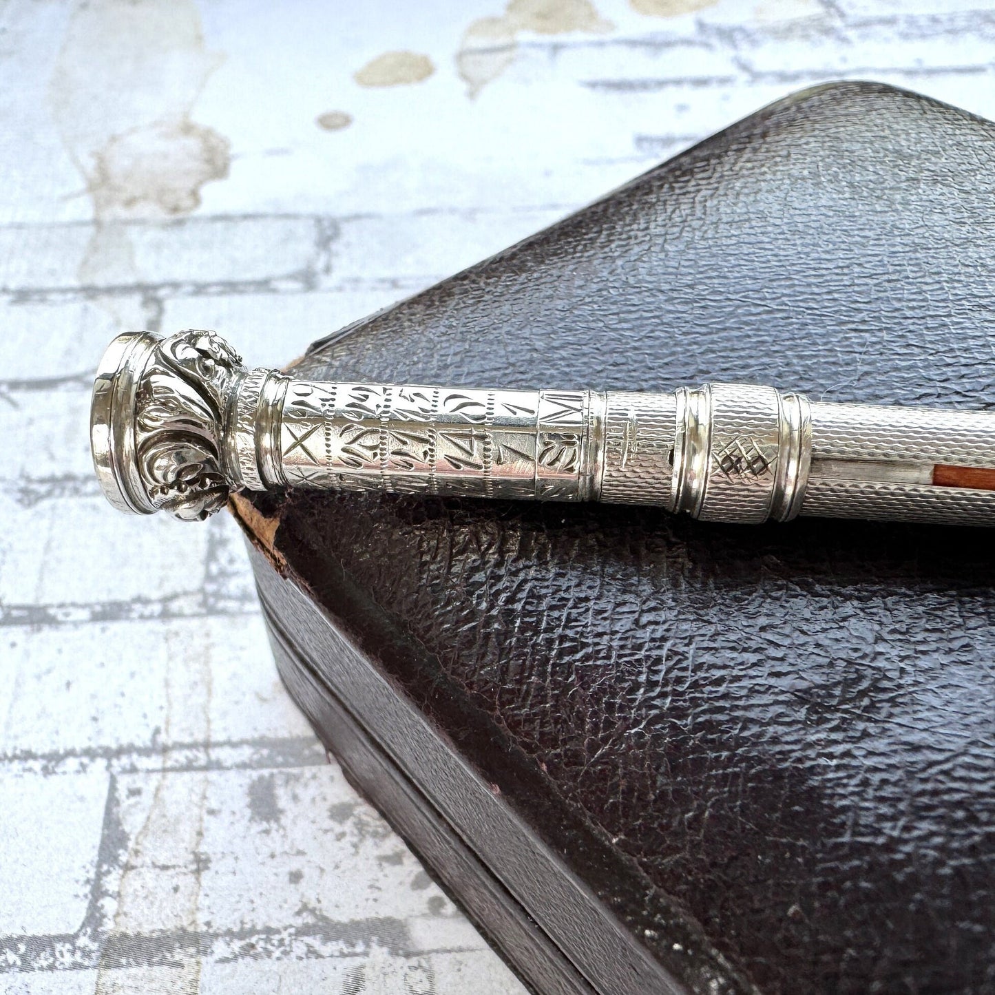 Rare Georgian Silver Perpetual Calendar & Propelling Pencil With Carnelian Seal. Antique Sterling Silver Combination Telescopic Pencil c1825