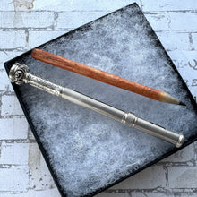 Load image into Gallery viewer, Rare Georgian Silver Perpetual Calendar &amp; Propelling Pencil With Carnelian Seal. Antique Sterling Silver Combination Telescopic Pencil c1825
