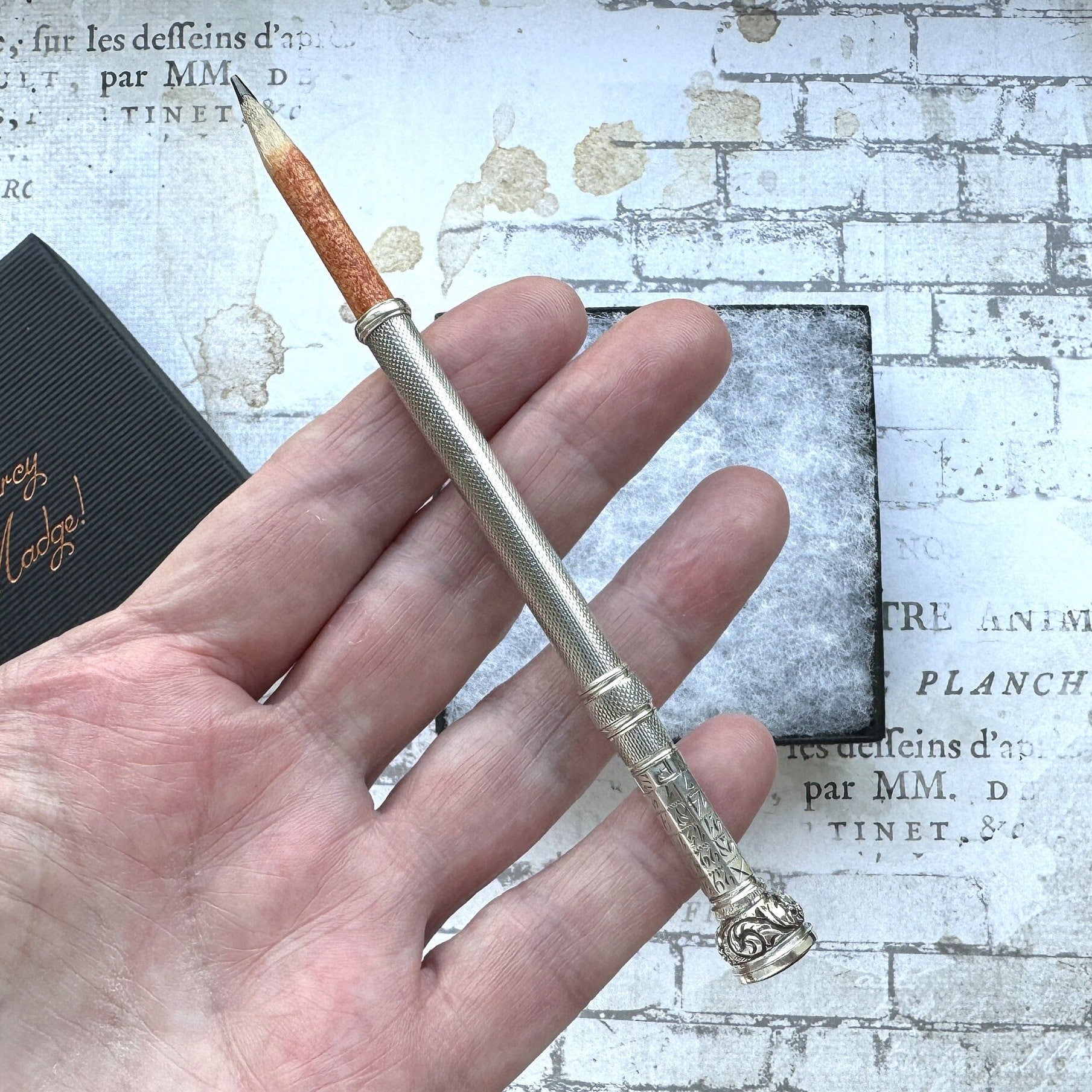 Rare Georgian Silver Perpetual Calendar & Propelling Pencil With Carnelian Seal. Antique Sterling Silver Combination Telescopic Pencil c1825