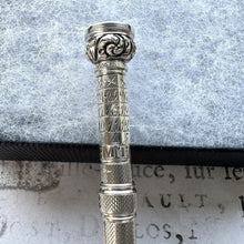 Lade das Bild in den Galerie-Viewer, Rare Georgian Silver Perpetual Calendar &amp; Propelling Pencil With Carnelian Seal. Antique Sterling Silver Combination Telescopic Pencil c1825
