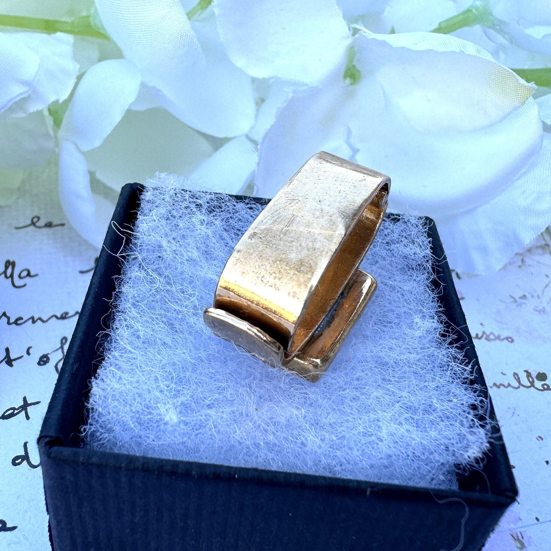 Antique Rolled Gold Cravat/Ascot Tie Ring. Art Deco Candy Stripe Czech Glass Scarf Clip. Mens Formal Neckwear Vintage Jewelry/Accessory