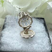 Lade das Bild in den Galerie-Viewer, Vintage Sterling Silver Birdcage English Charm Pendant - Opens to Reveal Love Bird. Small Romantic Love Token Pendant With Optional Chain.
