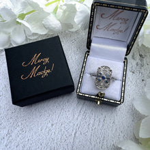 Load image into Gallery viewer, Antique 18ct White Gold Diamond &amp; Sapphire Cluster Ring
