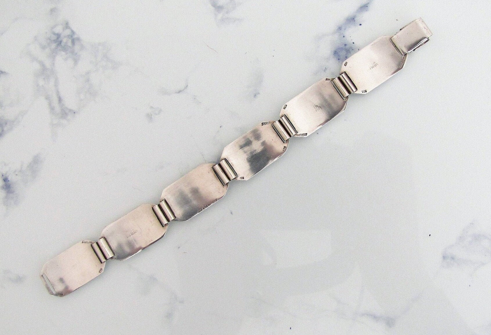 1940's South Africa Silver Enamel Souvenir Bracelet. - MercyMadge