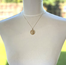 Load image into Gallery viewer, Vintage 1970s 9ct Yellow Gold &quot;St. Christopher&quot; Modernist Pendant. Cubist Style Solid Gold Religious Medallion Pendant By Henry Griffith
