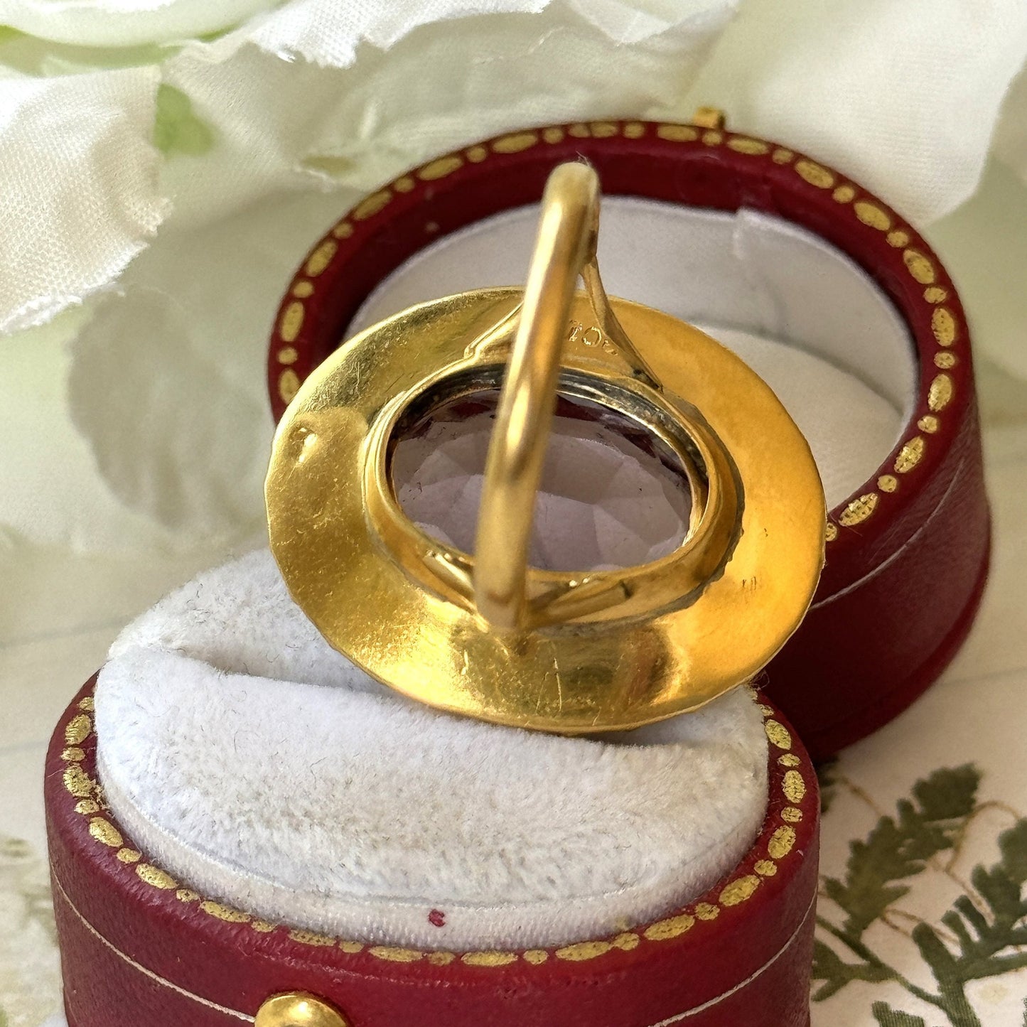 Antique Victorian 9ct Gold, 11.50ct Amethyst & Pearl Cluster Ring