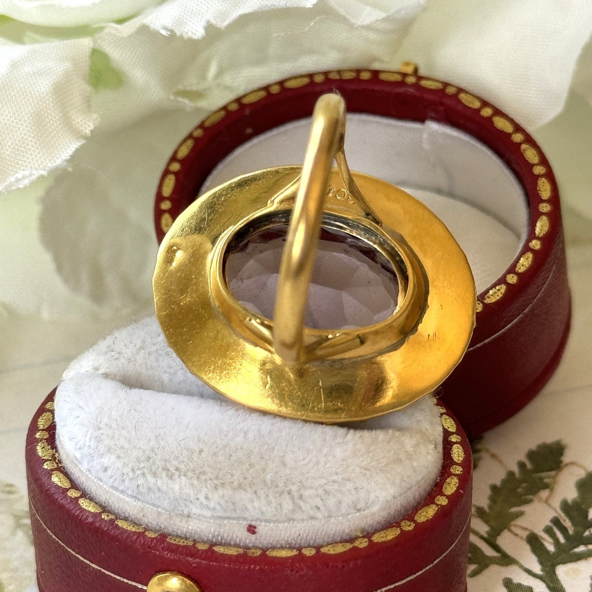 Antique Victorian 9ct Gold, 11.50ct Amethyst & Pearl Cluster Ring
