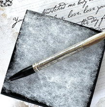 Cargar imagen en el visor de la galería, Antique Edwardian Silver Mechanical Pencil &amp; Letter Opener Combo. Lady&#39;s Forget-Me-Not Engraved Silver Propelling Pencil, Francis Webb, 1915
