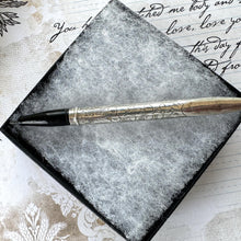 Cargar imagen en el visor de la galería, Antique Edwardian Silver Mechanical Pencil &amp; Letter Opener Combo. Lady&#39;s Forget-Me-Not Engraved Silver Propelling Pencil, Francis Webb, 1915
