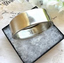 Load image into Gallery viewer, Antique Victorian Aesthetic Engraved Silver Bangle, Hallmarked 1889. Floral Engraved Sterling Silver Victorian Sweetheart Bracelet Cuff.
