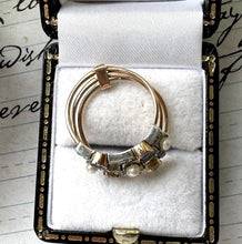 Load image into Gallery viewer, Rare Antique Victorian 15ct Gold Diamond, Sapphire &amp; Pearl Harem Ring
