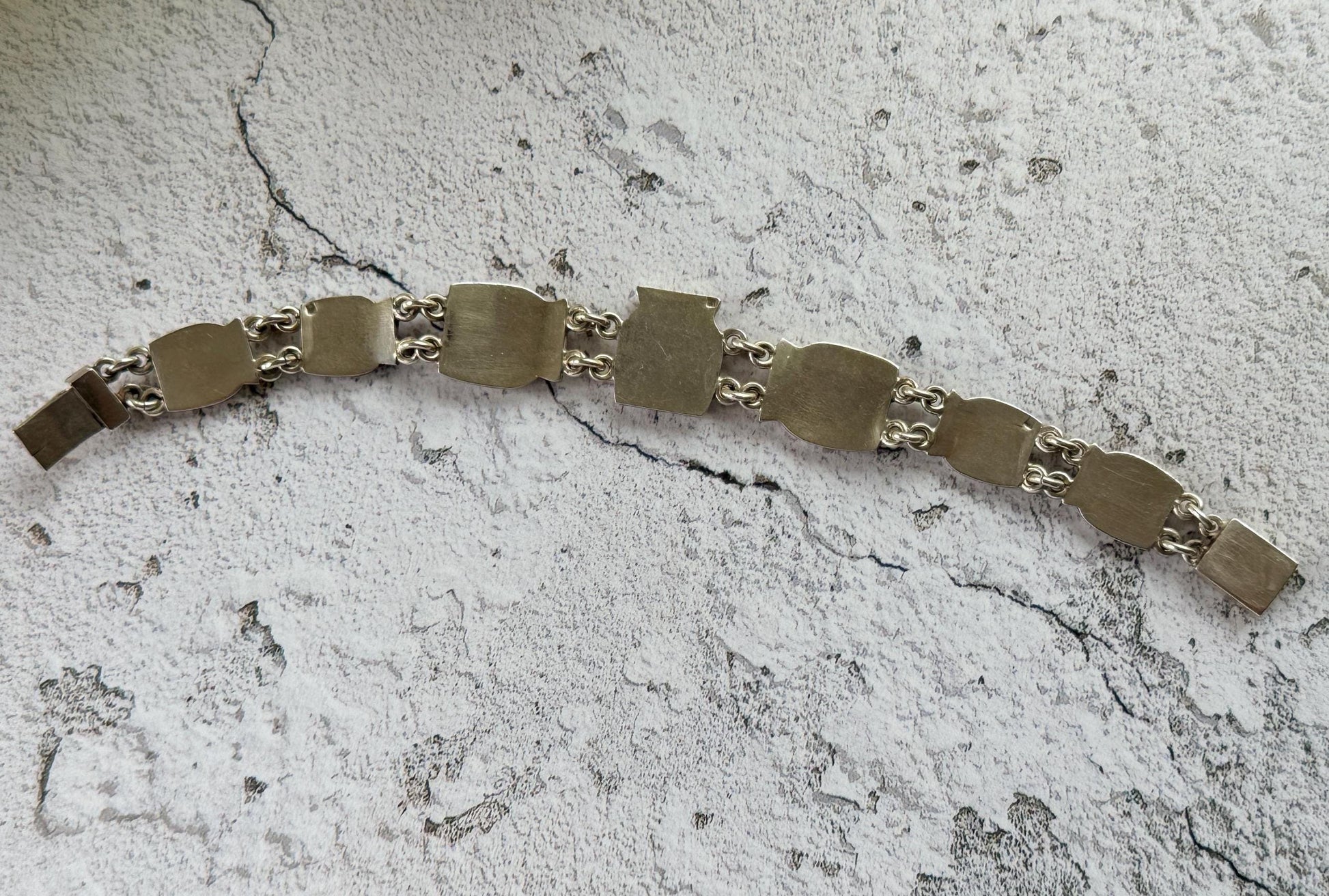 Art Deco Egyptian Revival Silver & Lapis Tutankhamun Bracelet