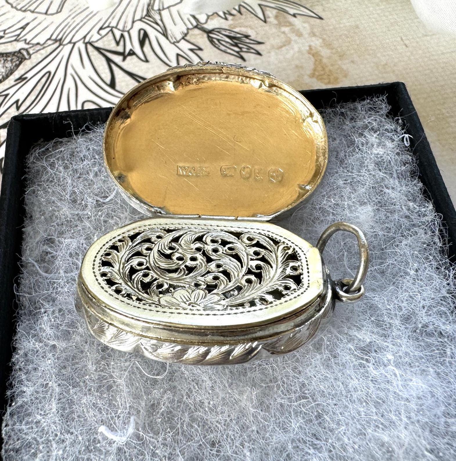 Superb Victorian Silver Vinaigrette Pendant, William & Edward Turnpenny, Birmingham 1847