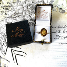 Load image into Gallery viewer, Antique Victorian 9ct Gold Cairngorm Citrine Ring. Large 8.00ct Scottish Citrine Ring. Oval Golden Citrine Solitaire Ring, Size L-1/2 / 6
