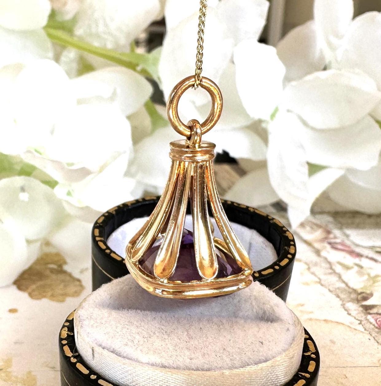 Superb Georgian 18ct Gold Amethyst Intaglio Seal of Demeter & Mount Olympus. 18K Gold Seal Fob Pendant. Master Carved Classical Intaglio