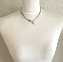 Load image into Gallery viewer, Antique Art Deco Sterling Silver Figural Snake Necklace. Vintage 1920s Egyptian Revival Serpent Collar/Choker Necklace, Germany.
