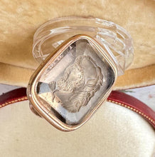 Load image into Gallery viewer, Antique 18ct Gold Superb Citrine Intaglio Seal Fob Of Mars. Master Carved Classical Roman Intaglio Gemstone Seal. Large Georgian Pendant Fob
