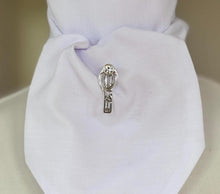 Load image into Gallery viewer, Vintage Edinburgh Silver Brooch: Art Nouveau Gingko Leaf Crystal Lapel Pin

