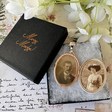 Load image into Gallery viewer, Antique Victorian Silver &amp; Gold Aesthetic Engraved Locket With Photographs
