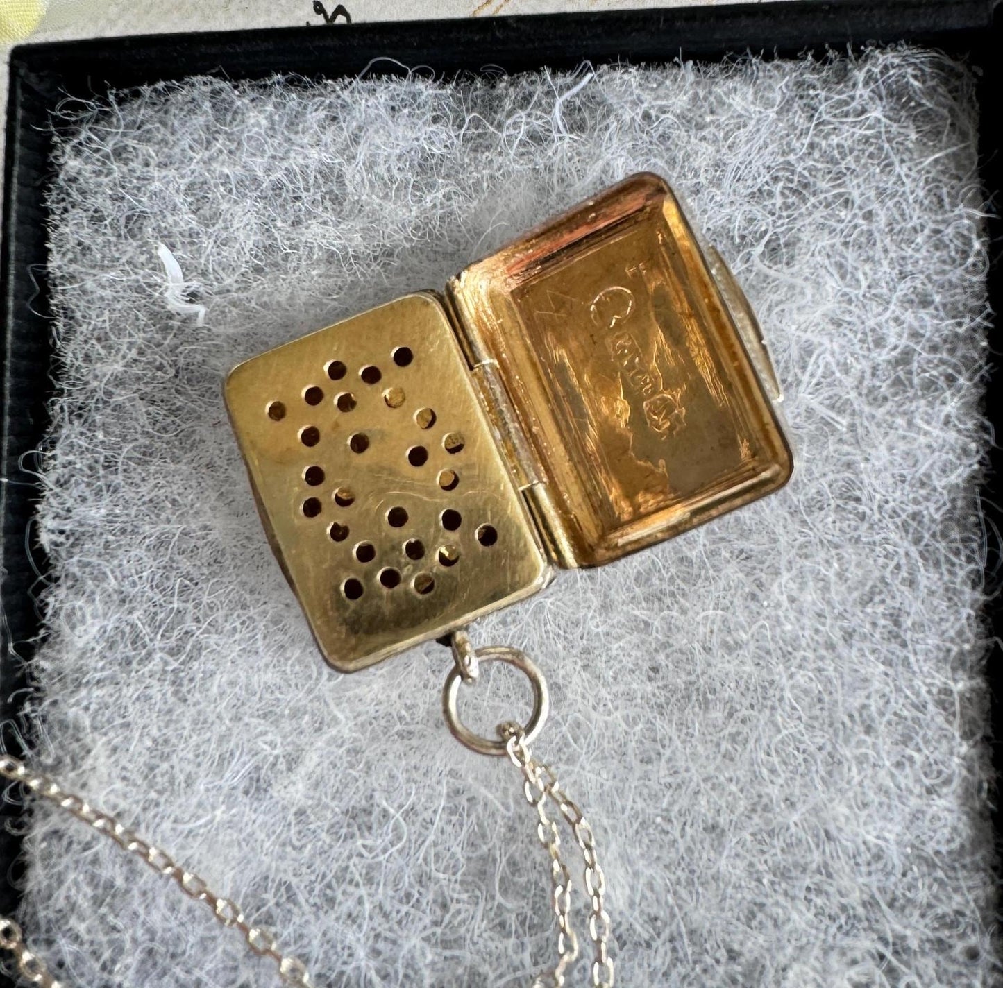 Rare Georgian Silver Tiny Miniature Book Vinaigrette Pendant, Ledsam & Vale, 1825