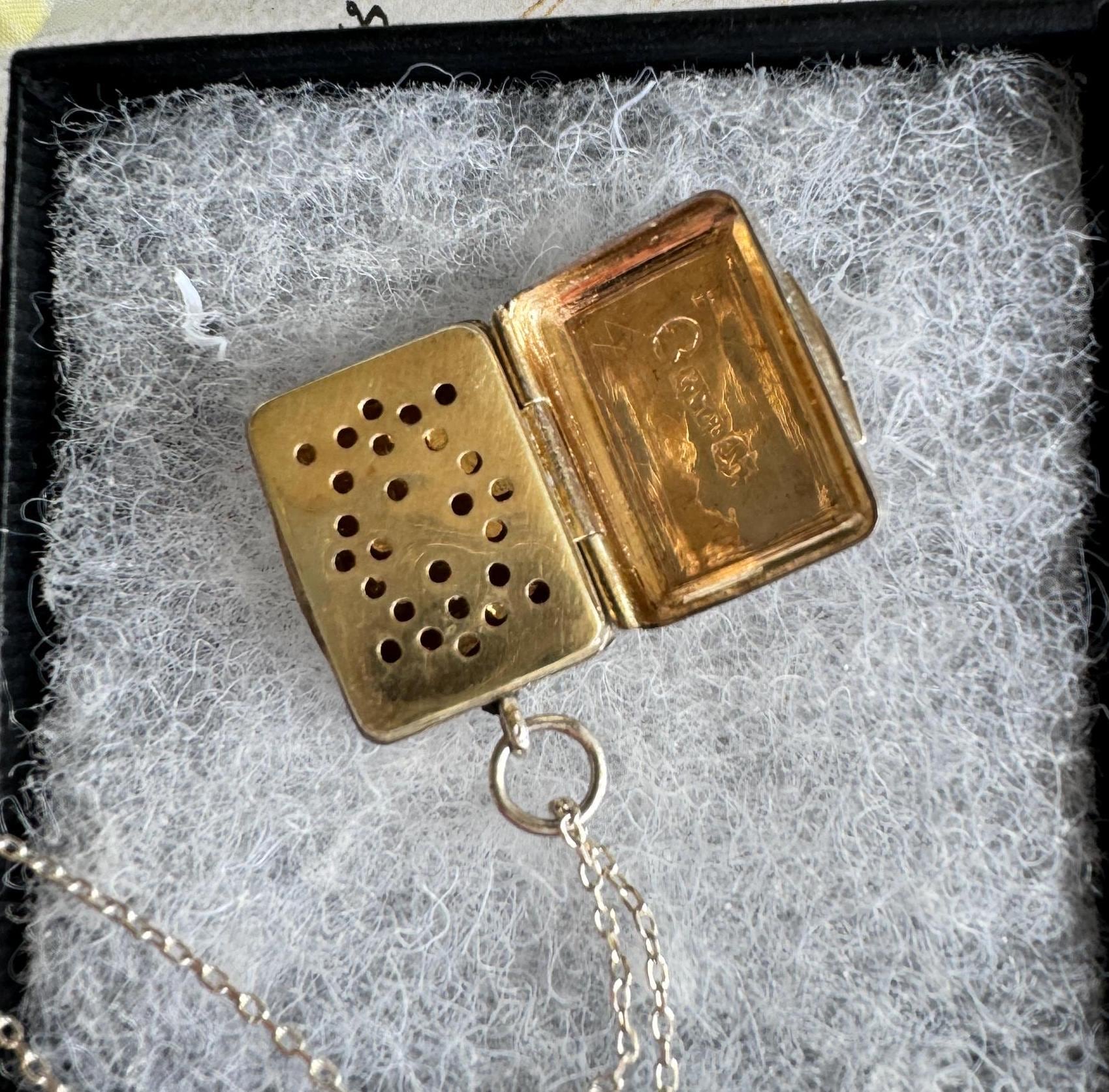 Rare Georgian Silver Tiny Miniature Book Vinaigrette Pendant, Ledsam & Vale, 1825