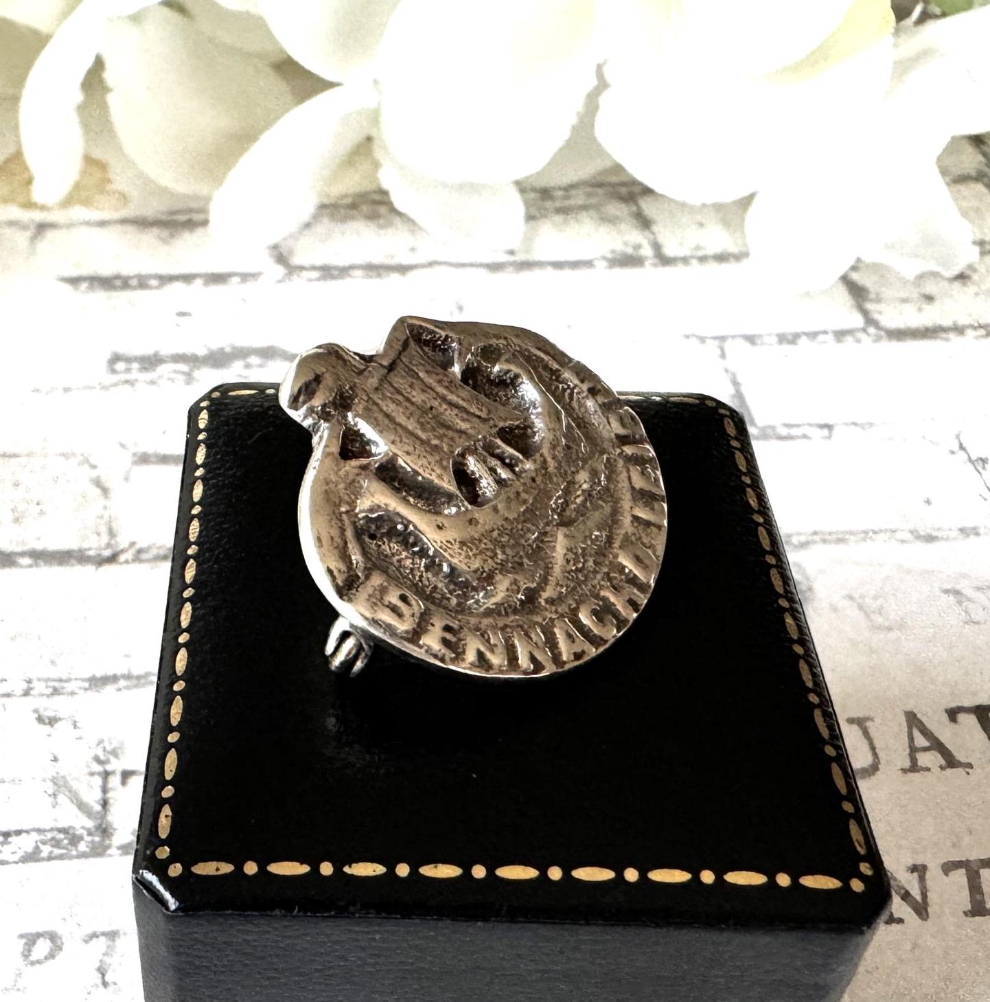Vintage Scottish Silver Gaelic Goodbye "Bennachd Leibh" Viking Ship Celtic Brooch