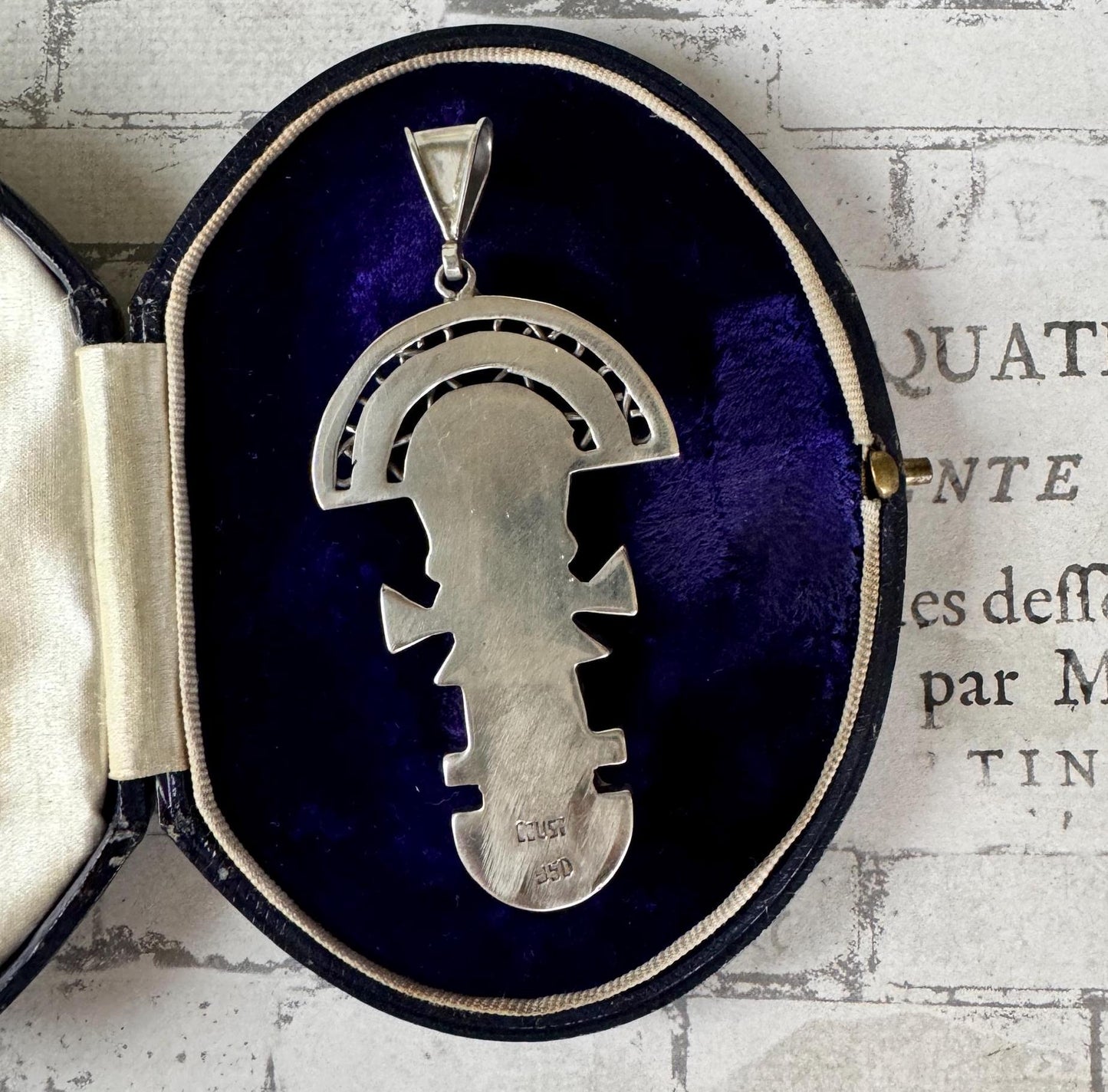 Large Vintage Sterling Silver Tumi Pendant: Inca Sun God, Peru